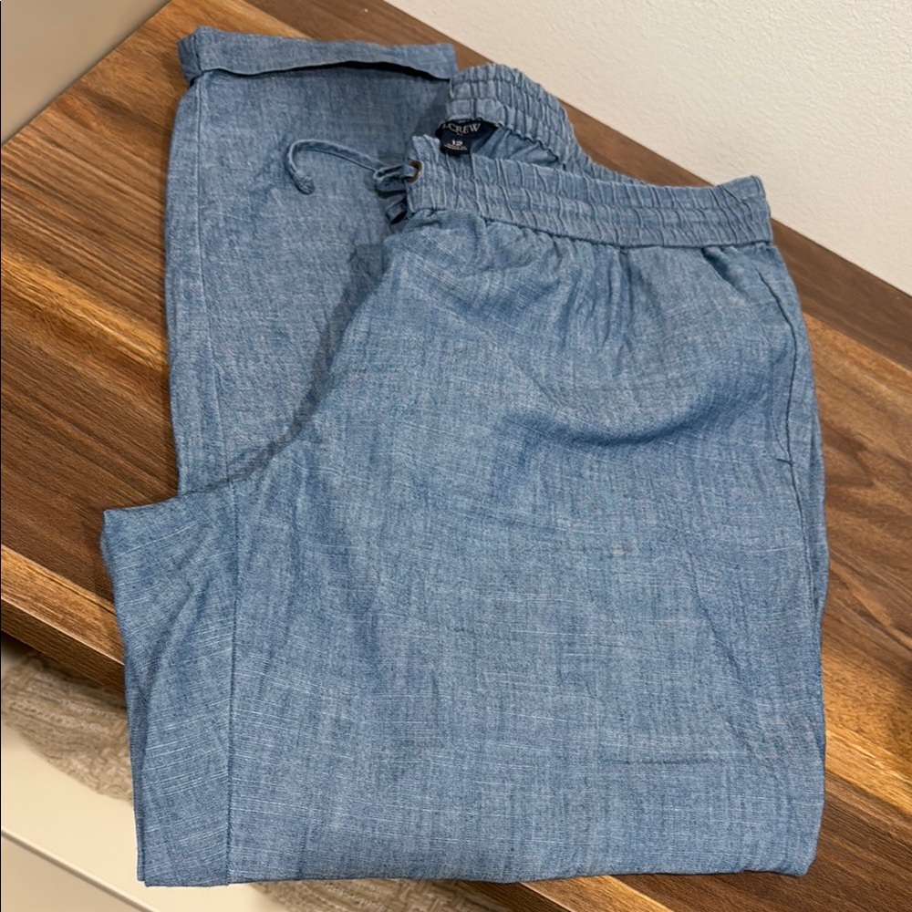 J Crew Factory Crop Linen Pants Size 12